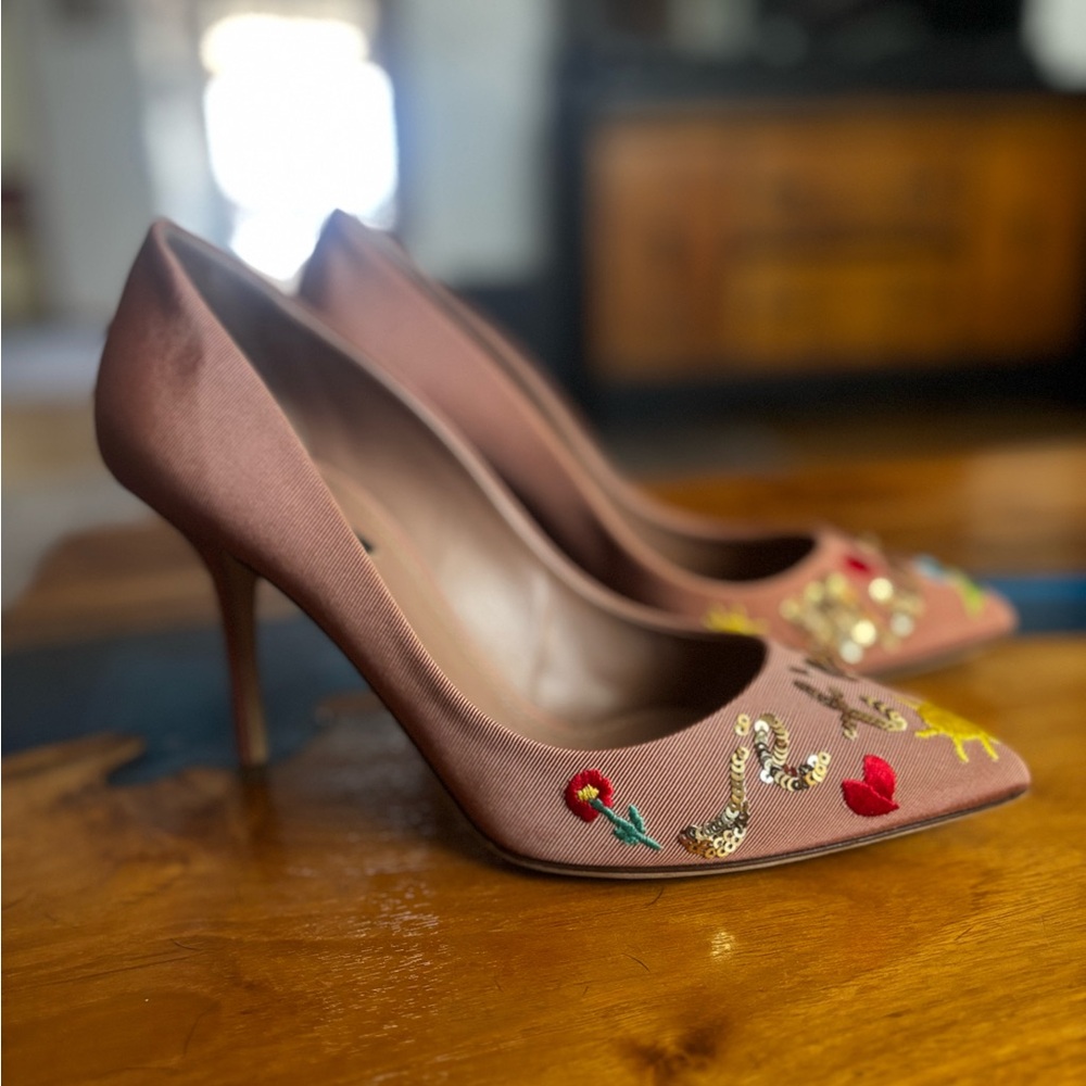 Dolce & Gabbana Pink Embellished Heels